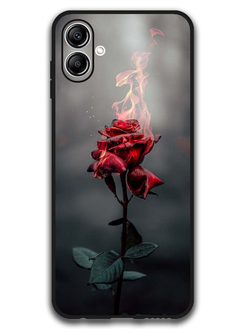 Theodor Case Compatible with Samsung Galaxy A07 6.7 Inch Protection Shockproof Bumper Cover Burning Red Rose - Image 1